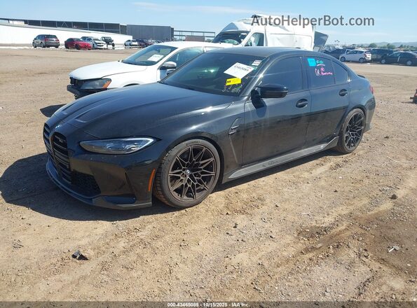 WBS33AY04NFM25393 2022 BMW M3 Black Передня ліва чверть
