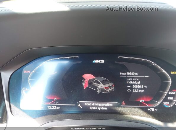 WBS33AY04NFM25393 2022 BMW M3 Black Вид задніх сидінь