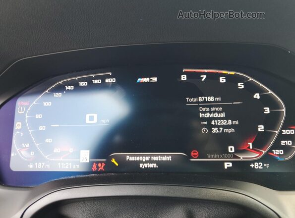 WBS33AY06MFK91548 2021 BMW M3 Синий Вид щитка приборов