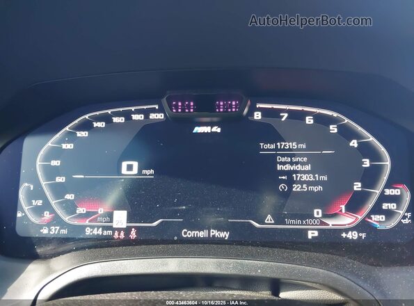 WBS33BA09PCL76566 2023 BMW M4 Light Blue Вид задніх сидінь