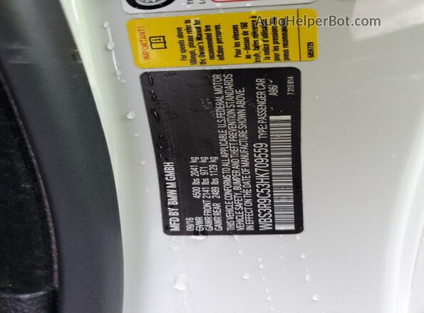 WBS3R9C53HK709559 2017 BMW M4 White Вид підкапотного простору