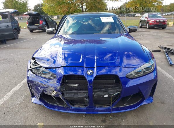 WBS43AY01PFP61655 2023 BMW M3 Blue Вид салону спереду