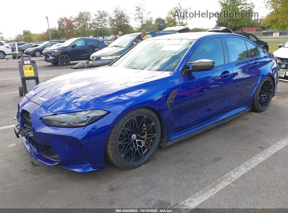 WBS43AY01PFP61655 2023 BMW M3 Blue Передня ліва чверть