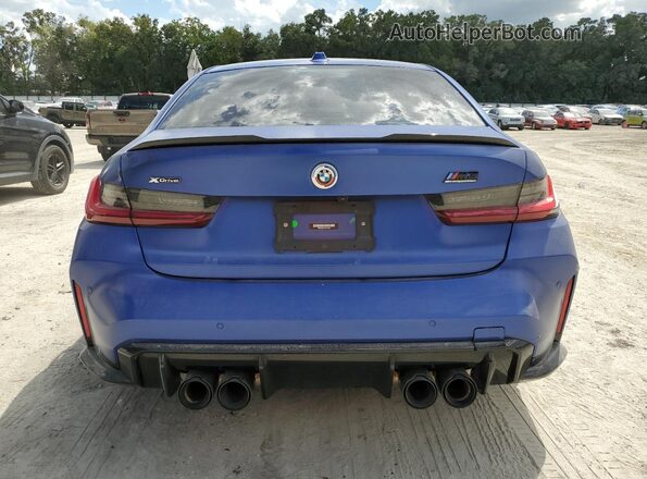 WBS43AY07PFP16736 2023 BMW M3 Blue უკანა ხედი