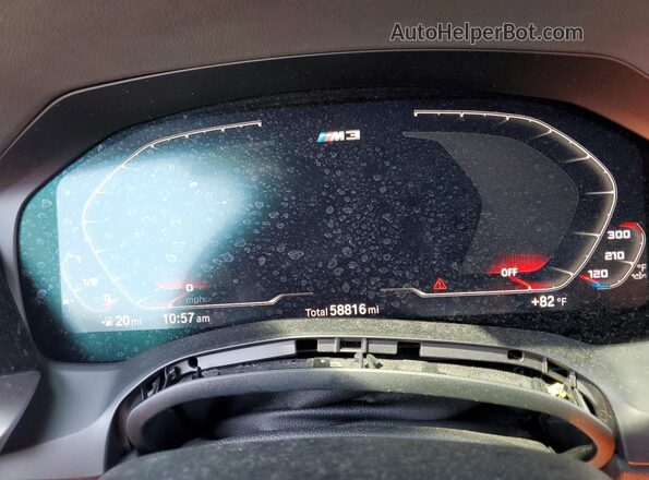 WBS43AY09NFL94341 2022 BMW M3 Blue Instrument cluster view