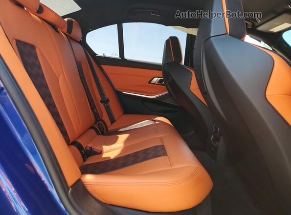 WBS43AY09NFL94341 2022 BMW M3 Blue Rear seats view