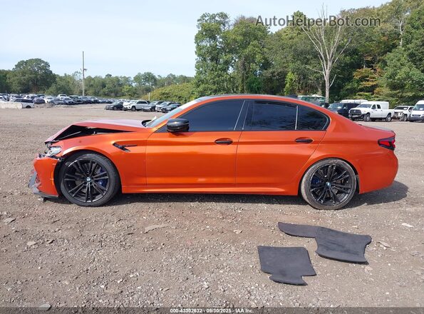 WBS83CH05MCF71418 2021 BMW M5 Orange Widok wnętrza z tyłu