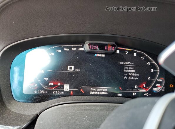 WBS83CH06NCH65232 2022 BMW M5 Gray Vista del cuadro de instrumentos