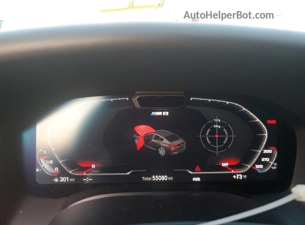 WBSGV0C01PCL41646 2023 BMW M8 White Instrument cluster view