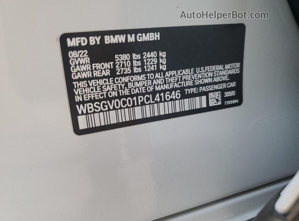 WBSGV0C01PCL41646 2023 BMW M8 White Engine compartment view