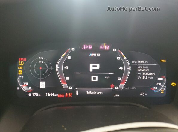 WBSGV0C07NCH48337 2022 BMW M8 Blue Instrument cluster view
