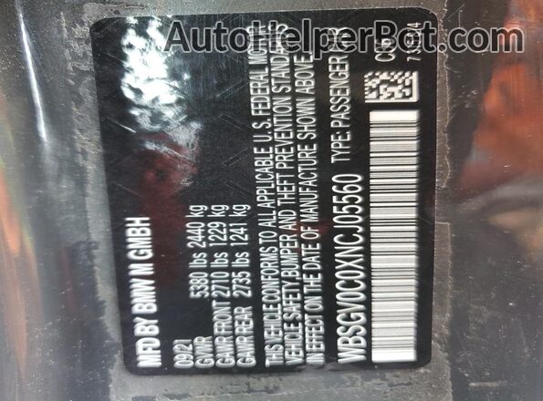 WBSGV0C0XNCJ05560 2022 BMW M8 Gray 