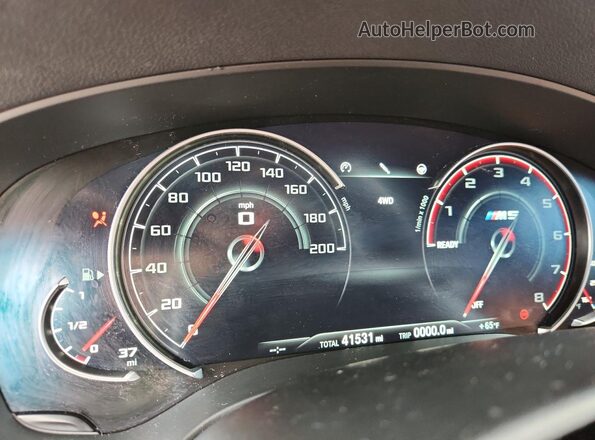 WBSJF0C53KB447903 2019 BMW M5 White Instrument cluster view