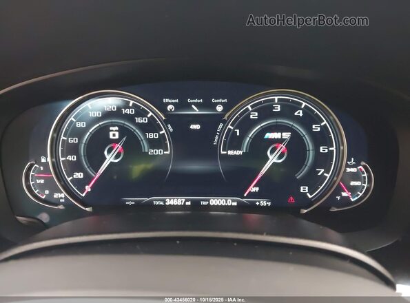 WBSJF0C56KB285457 2019 BMW M5 Blue Widok tylnych siedzeń