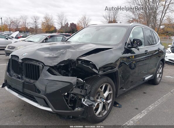 WBX57DP06NN176045 2022 BMW X3 Black Առջևի ձախ երեք քառորդ տեսարան