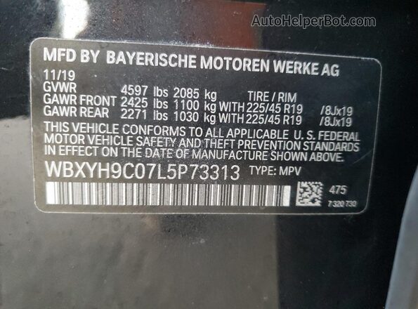 WBXYH9C07L5P73313 2020 BMW X2 Black 