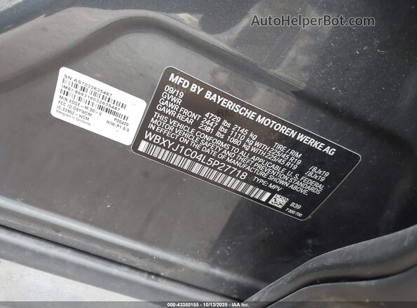 WBXYJ1C04L5P27718 2020 BMW X2 Gray Вид підкапотного простору