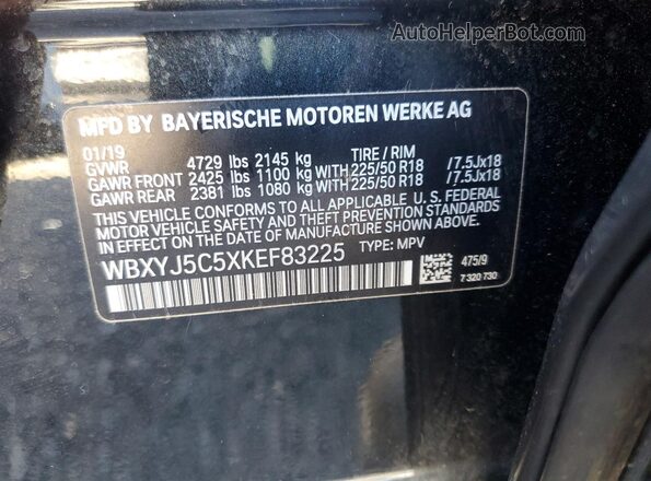 WBXYJ5C5XKEF83225 2019 BMW X2 Black Widok komory silnika