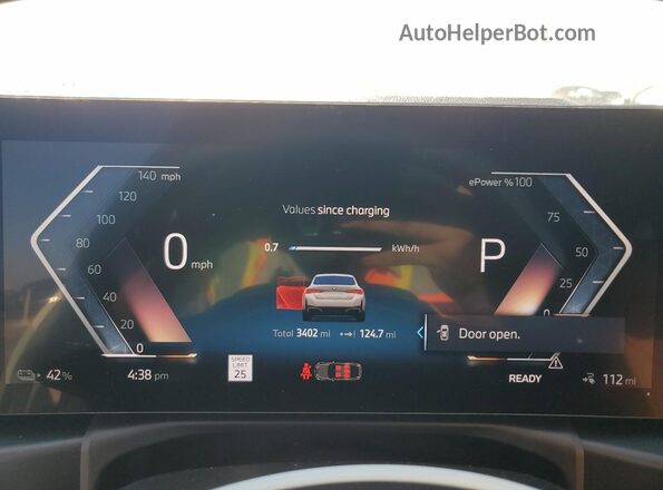 WBY23HD00SFU99390 2025 BMW I4 White Widok zestawu wskaźników
