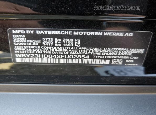 WBY23HD04SFU02854 2025 BMW I4 Black Vista del compartimento del motor