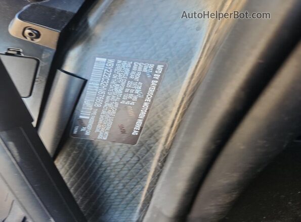 WBY2Z2C32HV676608 2017 BMW I8 Black VIN sticker view