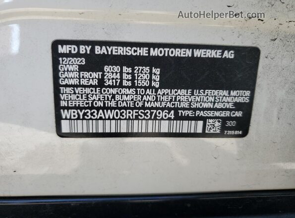WBY33AW03RFS37964 2024 BMW I4 Белый 