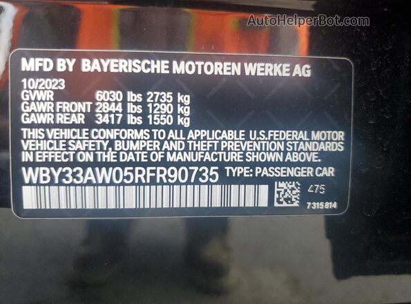 WBY33AW05RFR90735 2024 BMW I4 Black 