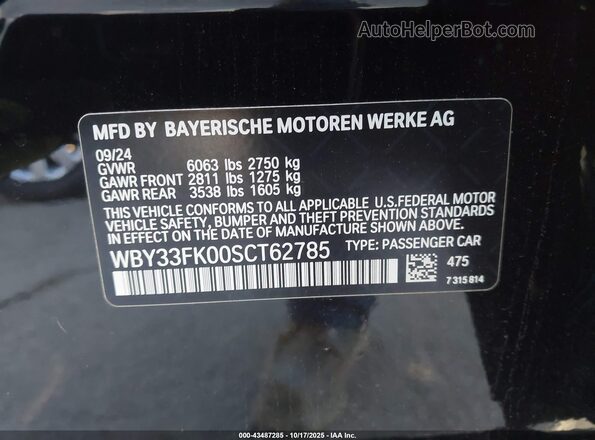 WBY33FK00SCT62785 2025 BMW OTHER Черный Вид подкапотного пространства