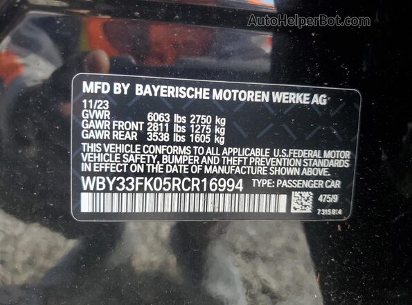 WBY33FK05RCR16994 2024 BMW OTHER Черный Вид подкапотного пространства