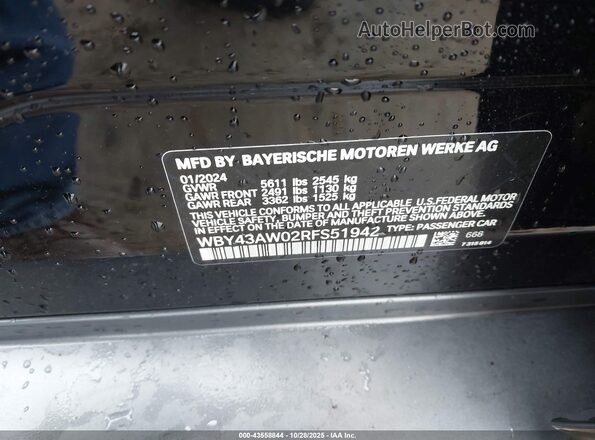 WBY43AW02RFS51942 2024 BMW I4 Black 