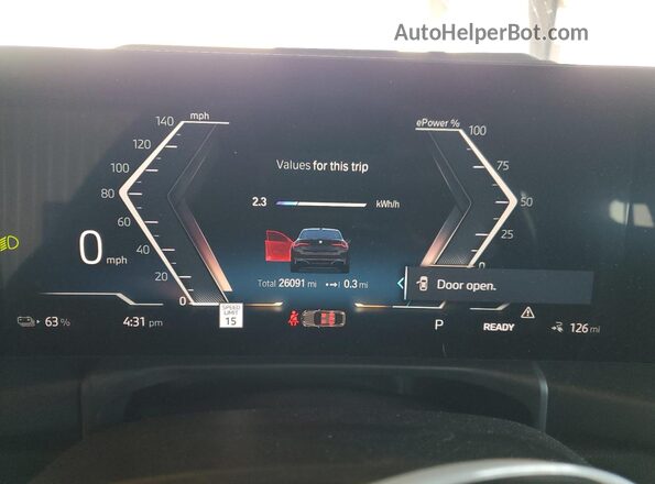 WBY43AW04PFP97753 2023 BMW I4 Black Вид щитка приладів