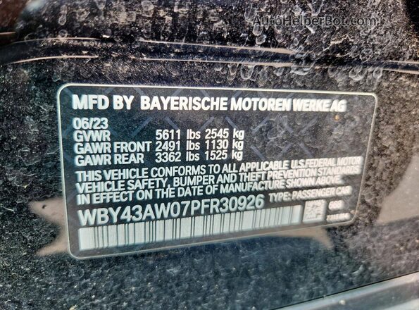 WBY43AW07PFR30926 2023 BMW I4 Black ძრავის განყოფილების ხედი