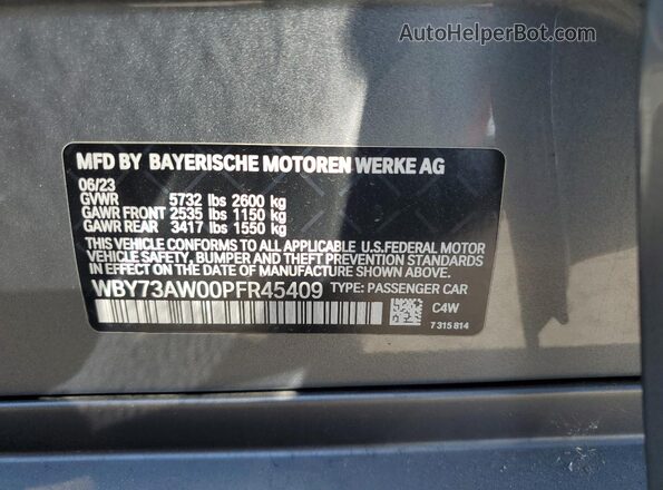 WBY73AW00PFR45409 2023 BMW I4 Silver Vista del compartimento del motor