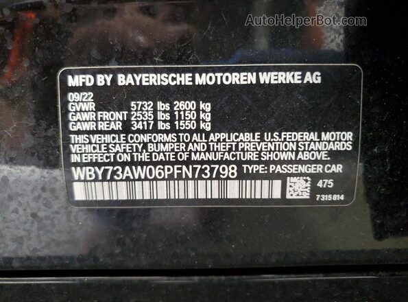 WBY73AW06PFN73798 2023 BMW I4 Black Engine compartment view