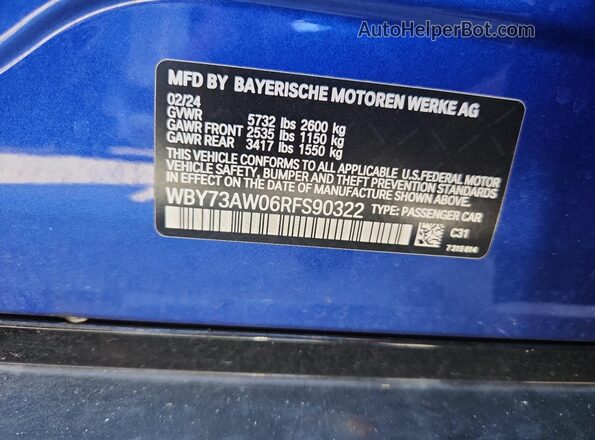 WBY73AW06RFS90322 2024 BMW I4 Blue Widok komory silnika