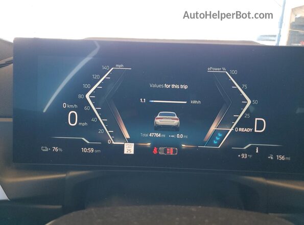 WBY73AW08NFN06228 2022 BMW I4 White Вид щитка приладів