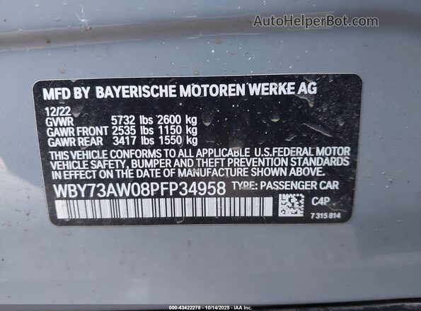 WBY73AW08PFP34958 2023 BMW I4 Gray Vista del compartimento del motor