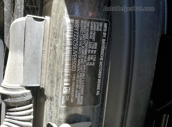 WBY7Z2C59JVE65003 2018 BMW I3 Угольный Вид наклейки с VIN-кодом