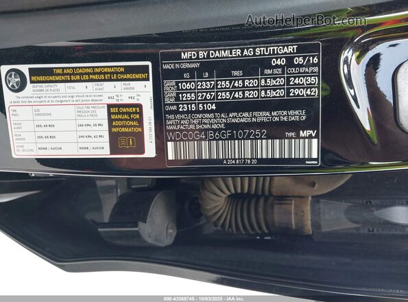 WDC0G4JB6GF107252 2016 MERCEDES-BENZ GLC 300 Black Widok komory silnika