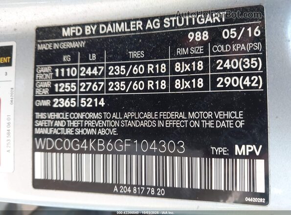 WDC0G4KB6GF104303 2016 MERCEDES-BENZ GLC 300 Light Blue 