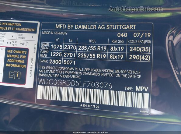 WDC0G8DB5LF703076 2020 MERCEDES-BENZ GLC 300 Black Շարժիչի բաժամունքի տեսք