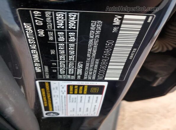 WDC0G8DB9LF696150 2020 MERCEDES-BENZ GLC-CLASS Black VIN კოდის სტიკერის ხედი
