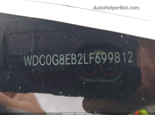 WDC0G8EB2LF699812 2020 MERCEDES-BENZ GLC 300 Серебряный 