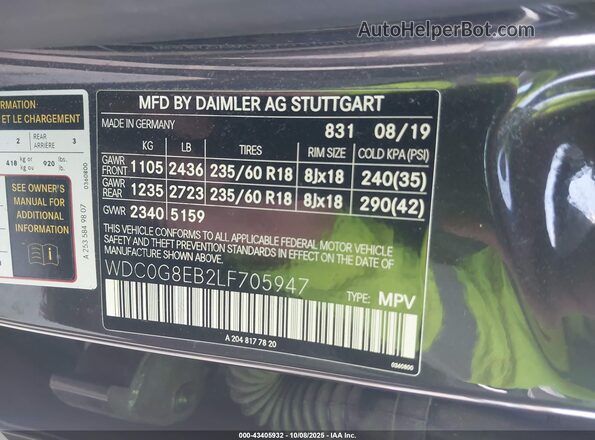 WDC0G8EB2LF705947 2020 MERCEDES-BENZ GLC 300 Black ძრავის განყოფილების ხედი