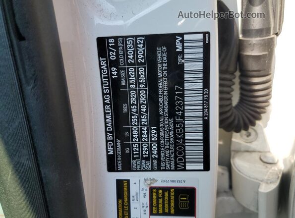 WDC0J4KB5JF423717 2018 MERCEDES-BENZ GLC-CLASS White 