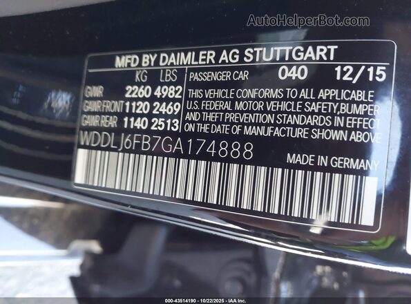 WDDLJ6FB7GA174888 2016 MERCEDES-BENZ CLS-CLASS Black Widok komory silnika