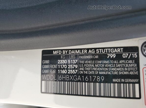 WDDLJ6HBXGA161789 2016 MERCEDES-BENZ CLS-CLASS White Widok komory silnika