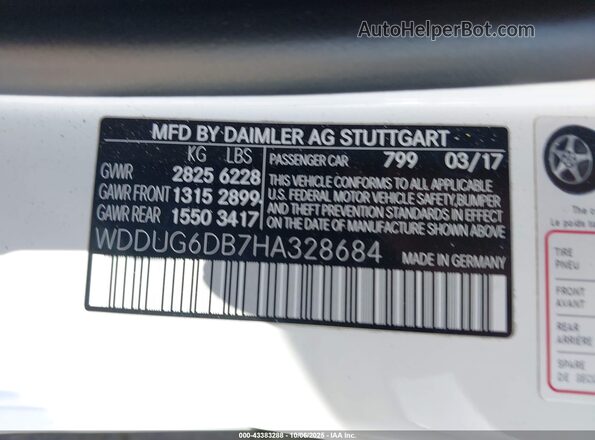 WDDUG6DB7HA328684 2017 MERCEDES-BENZ S 550E PLUG-IN HYBRID Белый Вид подкапотного пространства