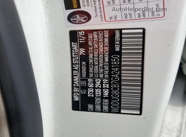 WDDUG8CB7GA241850 2016 MERCEDES-BENZ S White Widok komory silnika