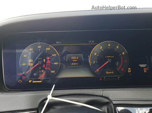 WDDUG8DB2KA480570 2019 MERCEDES-BENZ S Black Widok zestawu wskaźników